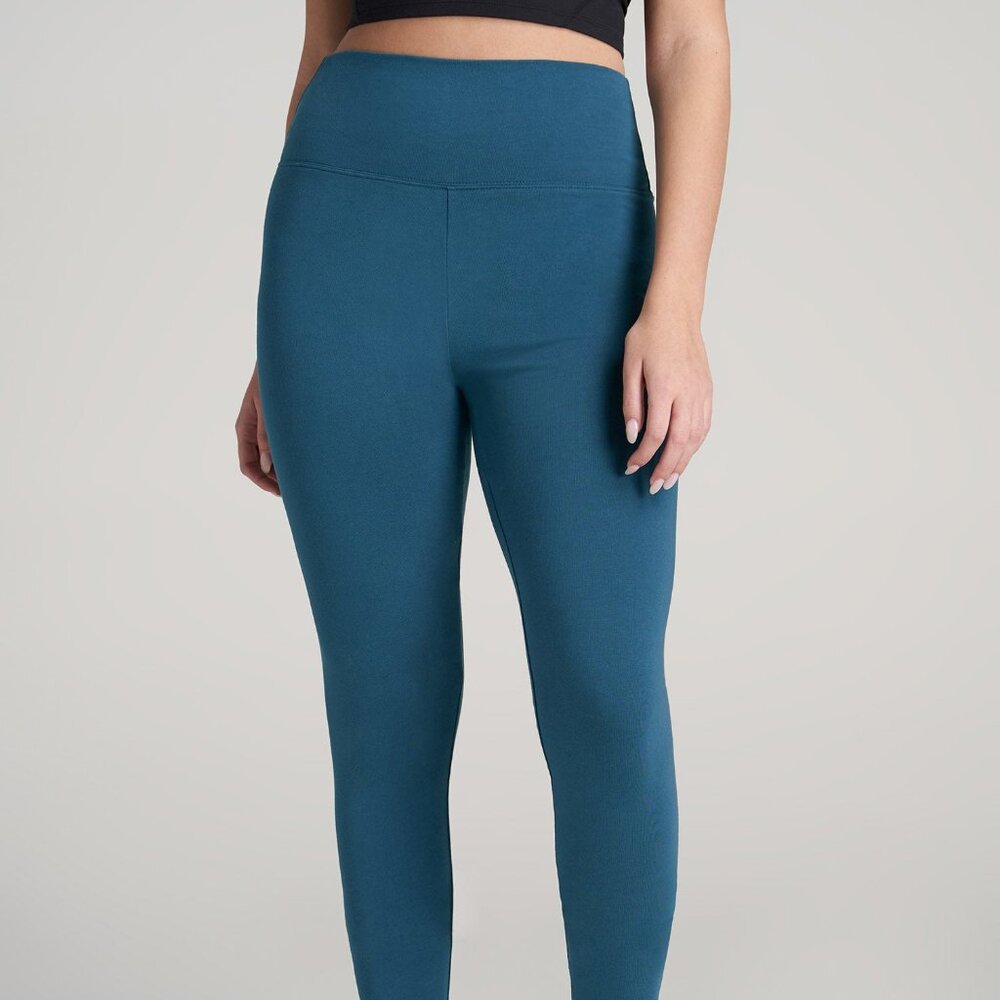 American Tall Women's Tall Cotton Leggings in Deep Water Size LL / Tall / Deep W